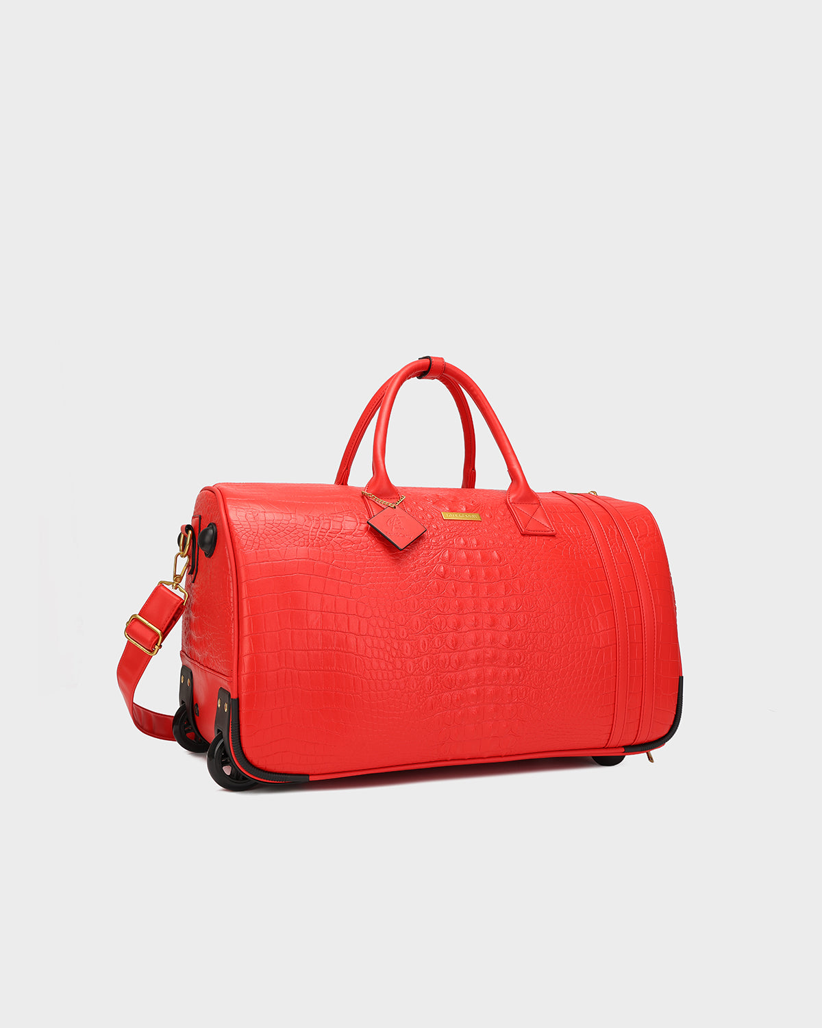 Statement Rolling Duffle Bag in Red