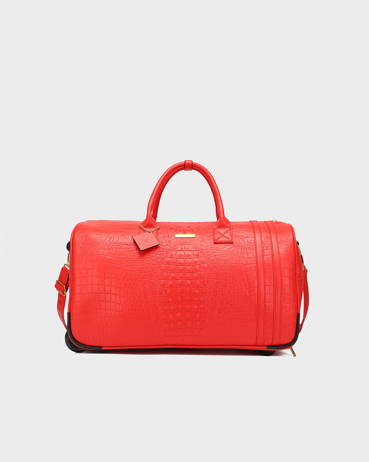 Statement Rolling Duffle Bag in Red