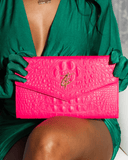 Statement Shoulder Purse in Neon Pink