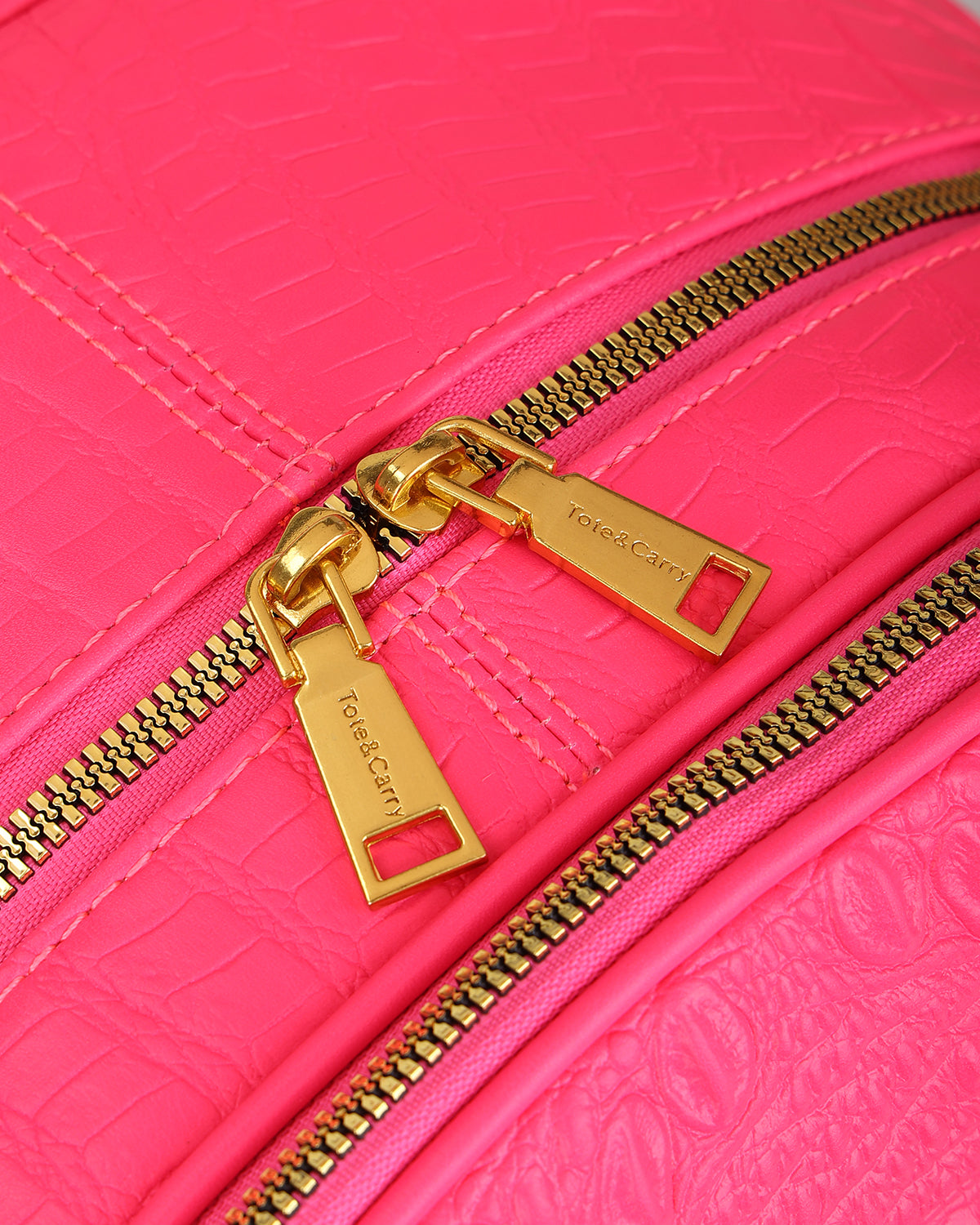 Statement Traveler Backpack in Neon Pink
