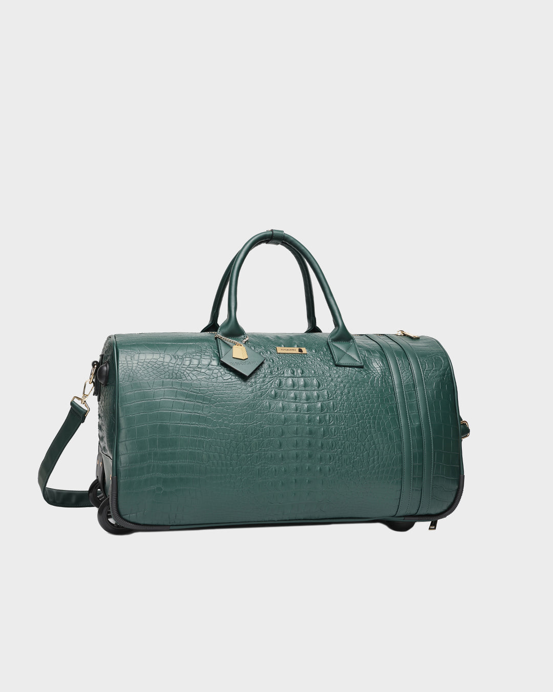 Statement Traveler Rolling Duffle in Emerald Green