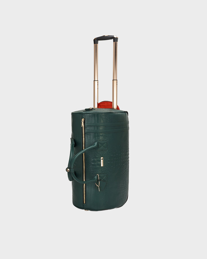 Statement Traveler Rolling Duffle in Emerald Green