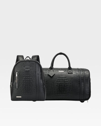 Statement Traveler Rolling Duffle Set in Black V2