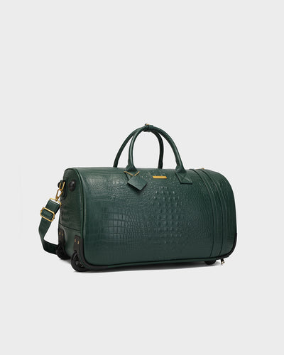 Statement Rolling Duffle Bag in Emerald Green V2