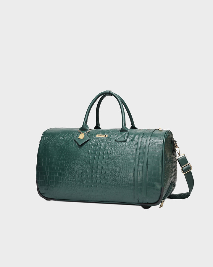 Statement Traveler Rolling Duffle Set in Emerald