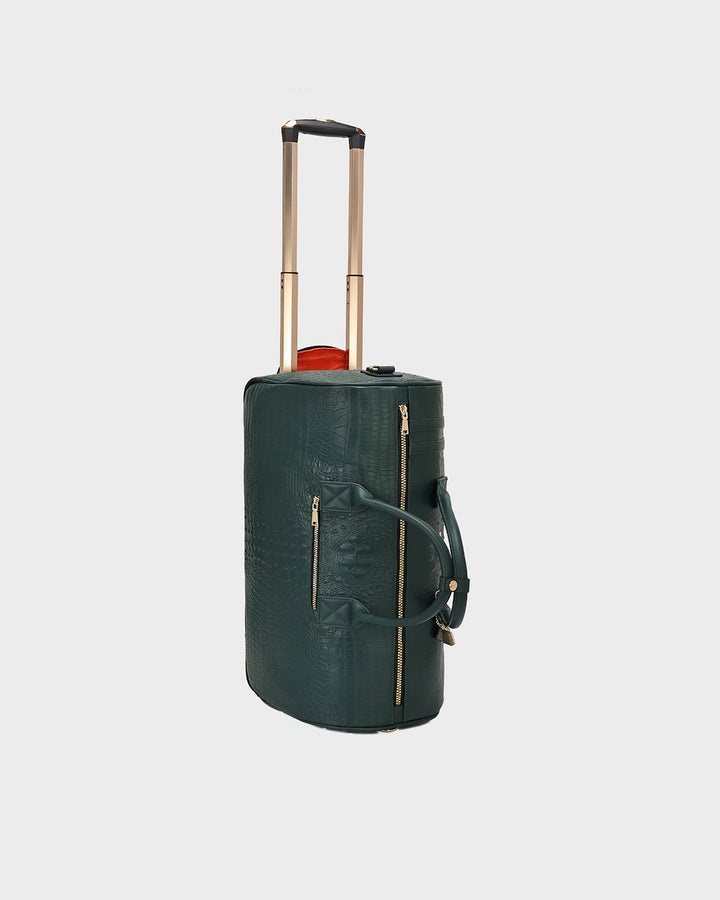 Statement Traveler Rolling Duffle Set in Emerald
