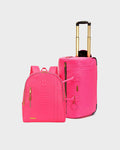 Complete Neon Pink Set — Backpack + Rolling Duffle