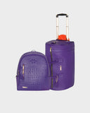 Statement Traveler Rolling Duffle Set in Purple