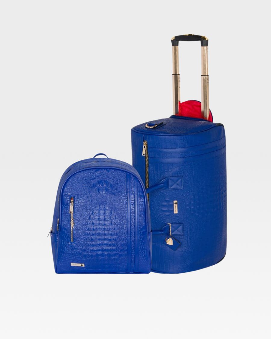 Apollo 2 Backpack & Rolling Duffle Bag Set in Royal Blue