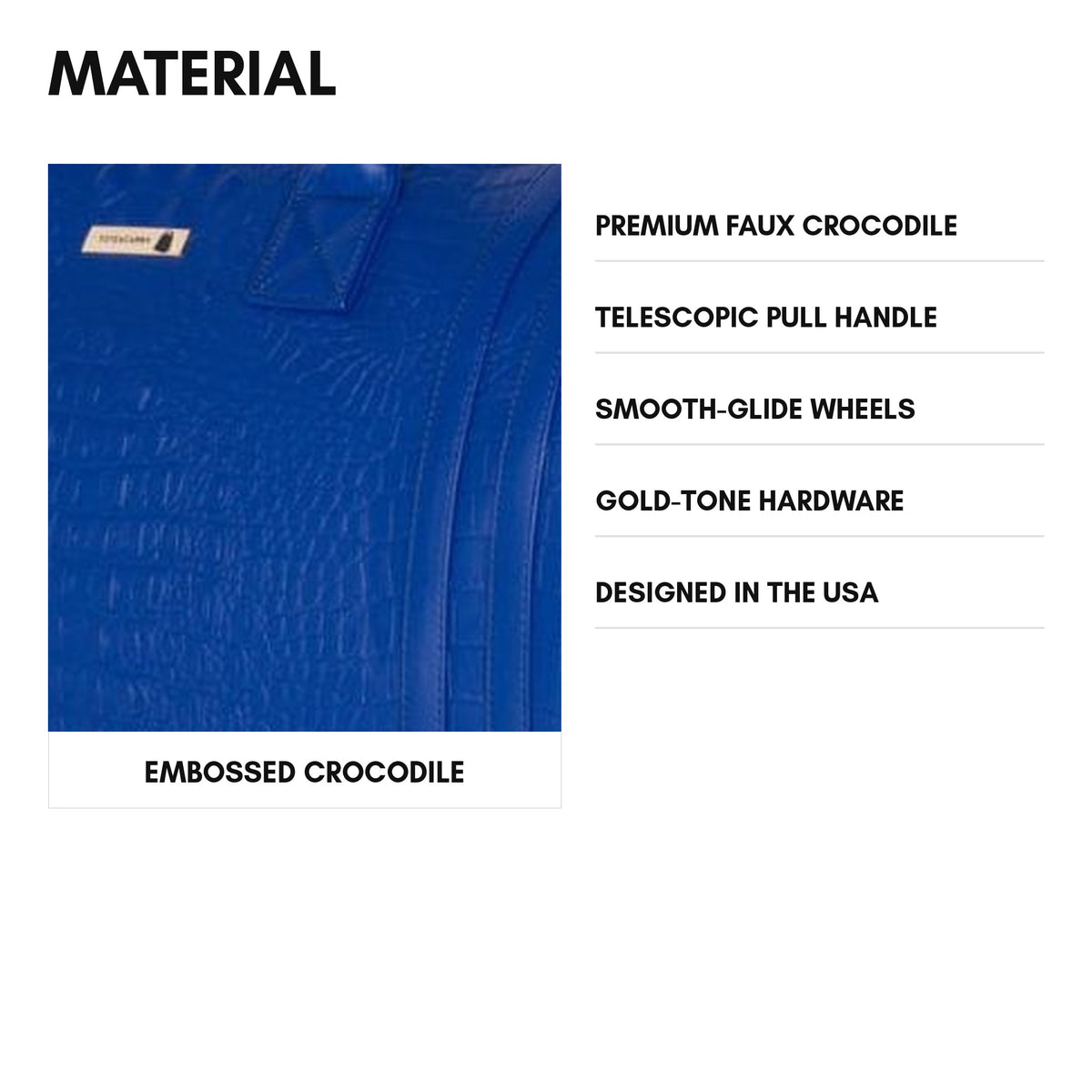 Statement Traveler Rolling Duffle Set in Royal Blue - material