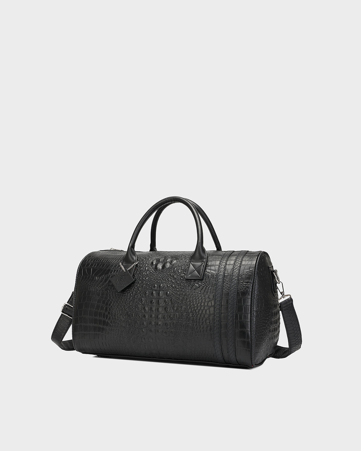Statement Weekender Duffle Bag in Black