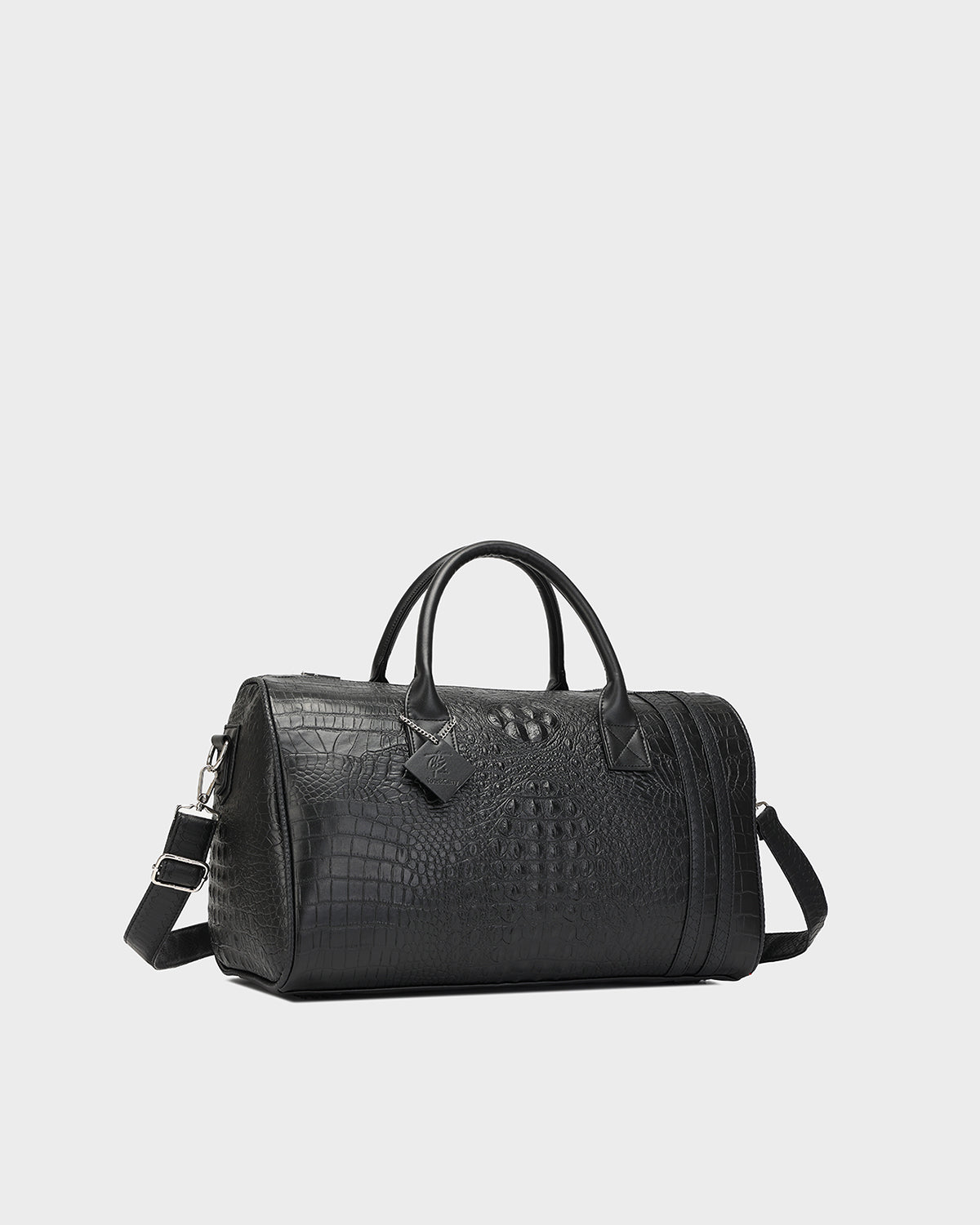 Statement Weekender Duffle Bag in Black