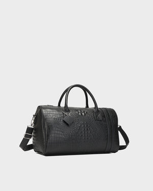 Statement Weekender Duffle Bag in Black