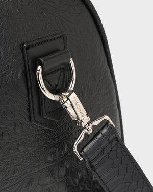 Statement Weekender Duffle Bag in Black