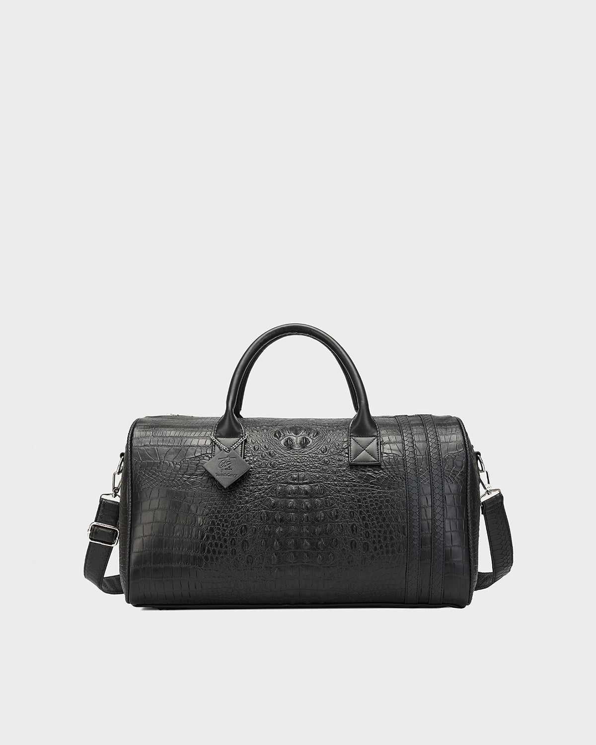 Statement Weekender Duffle Bag in Black
