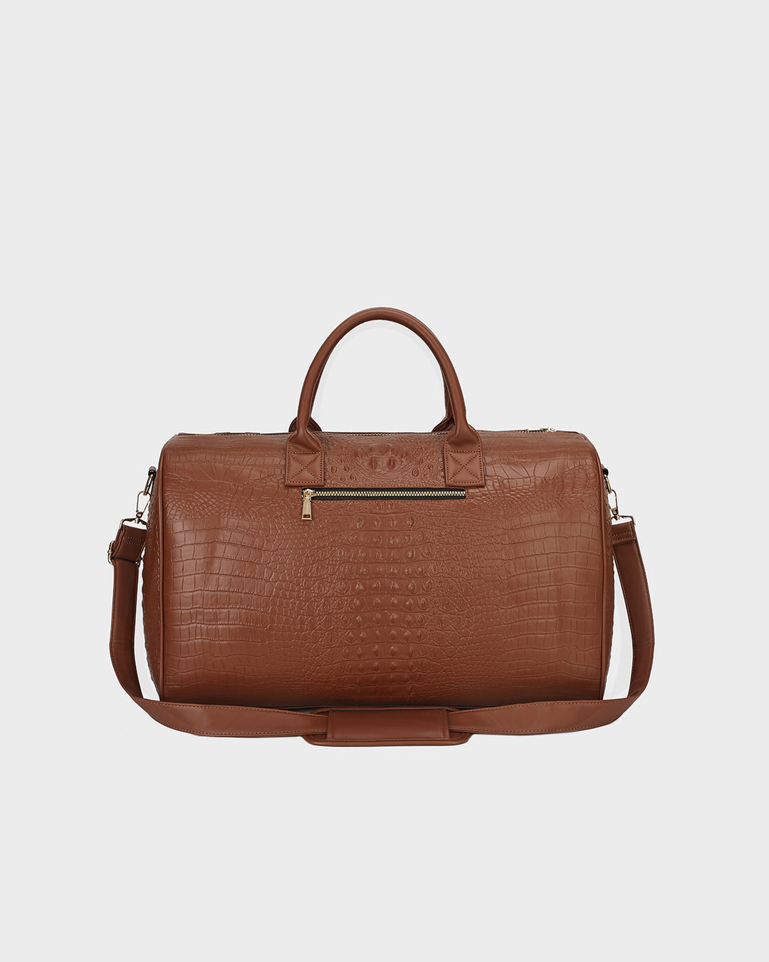 Statement Weekender Duffle Bag in Caramel