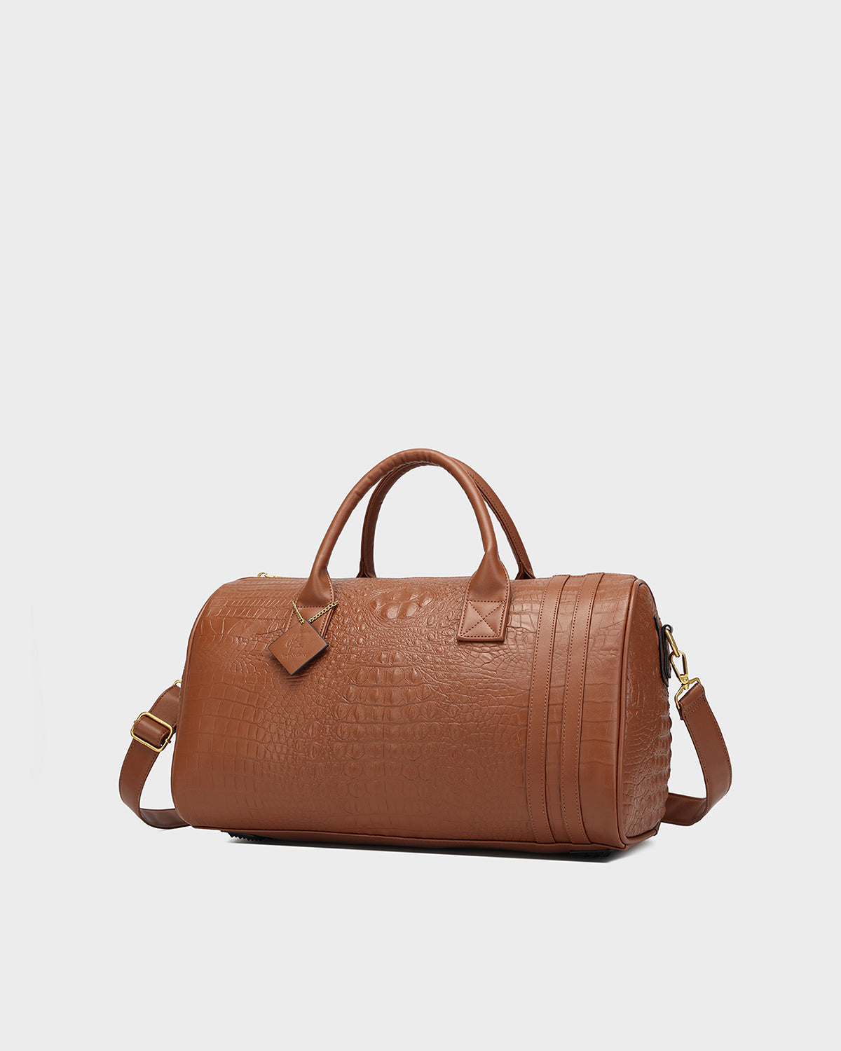 Statement Weekender Duffle Bag in Caramel