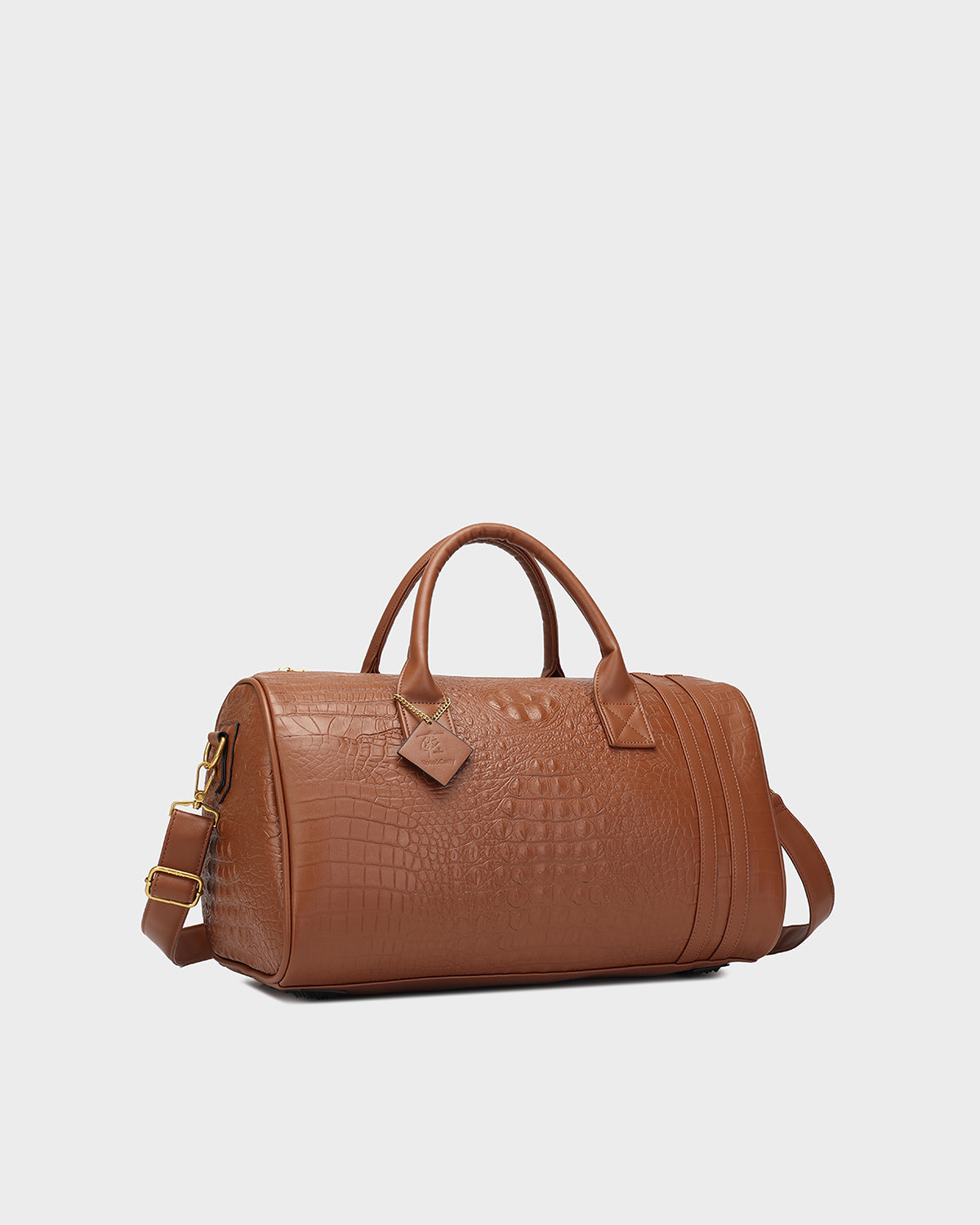 Statement Weekender Duffle Bag in Caramel