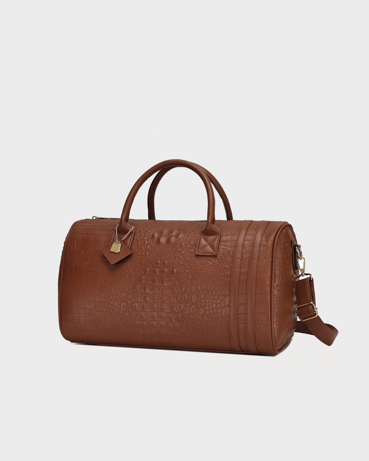 Statement Weekender Travel Set in Caramel