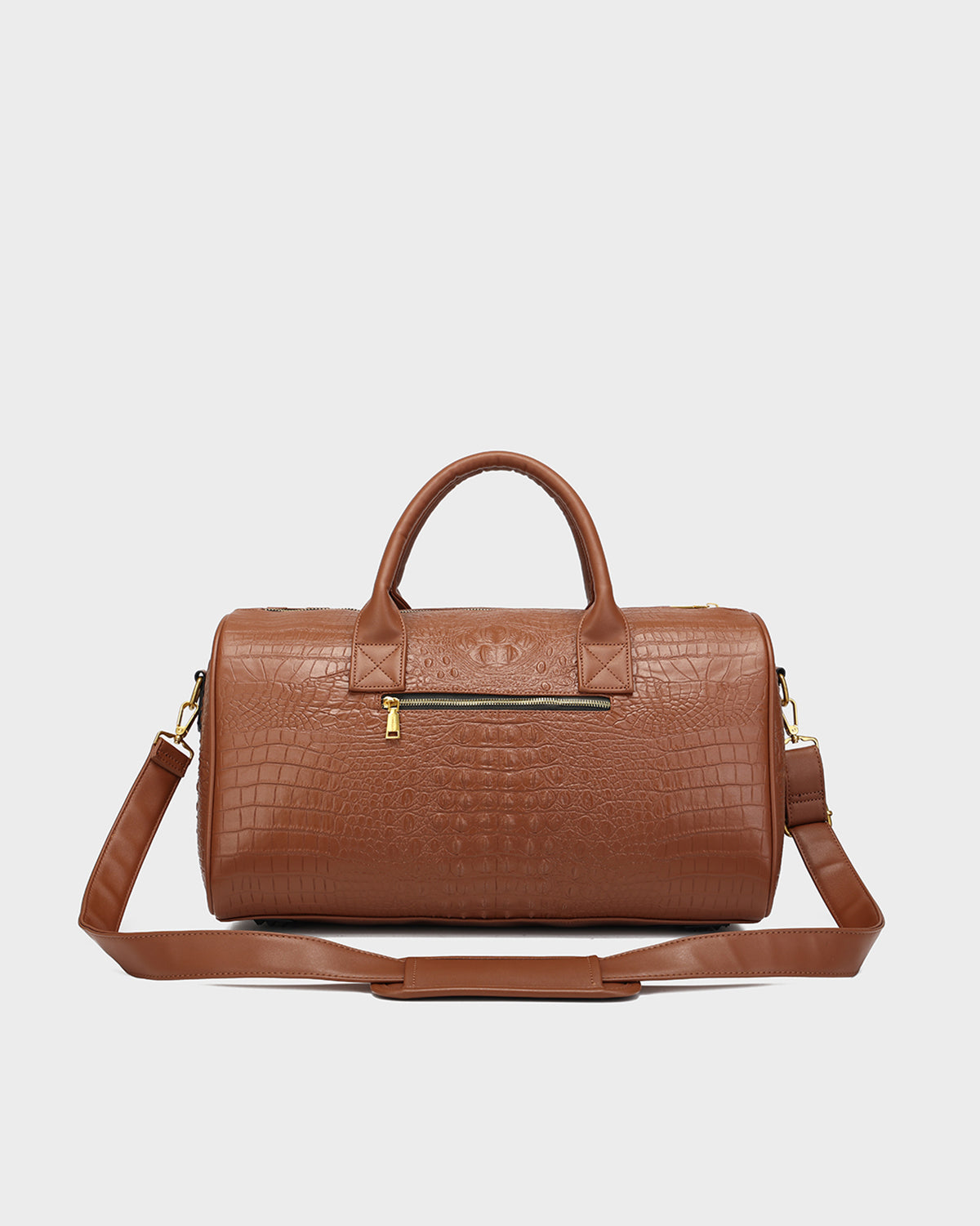 Statement Weekender Duffle Bag in Caramel