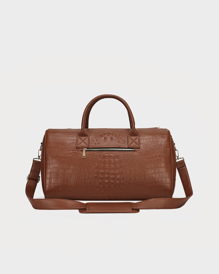 Statement Weekender Travel Set in Caramel