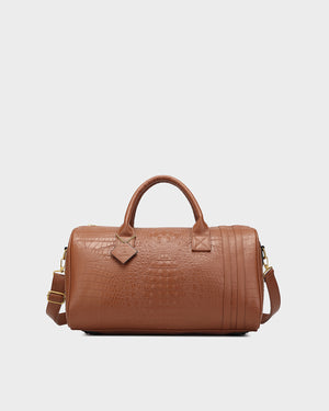 Statement Weekender Duffle Bag in Caramel