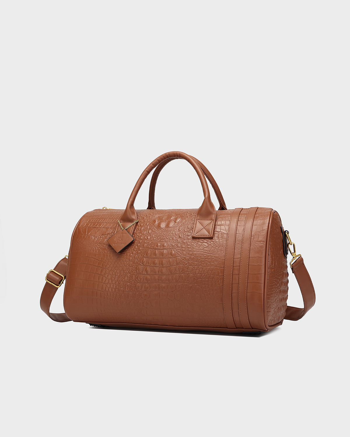 Statement Weekender Duffle Bag in Caramel V2