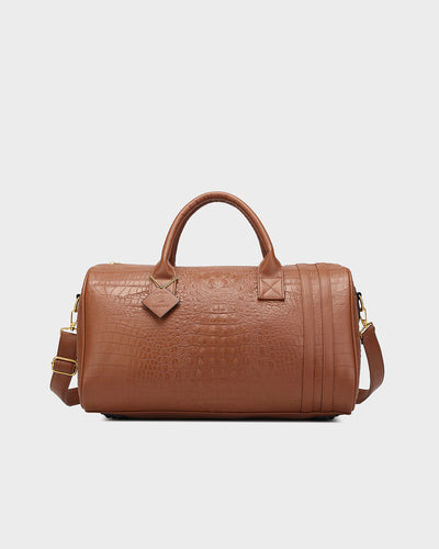 Statement Weekender Duffle Bag in Caramel V2