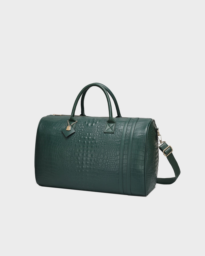 Statement Weekender Duffle Bag in Emerald Green
