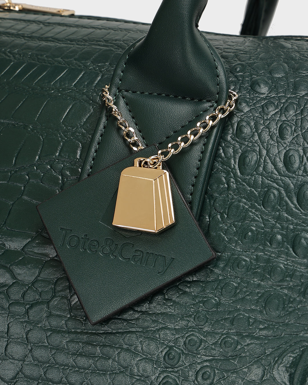 Statement Weekender Duffle Bag in Emerald Green