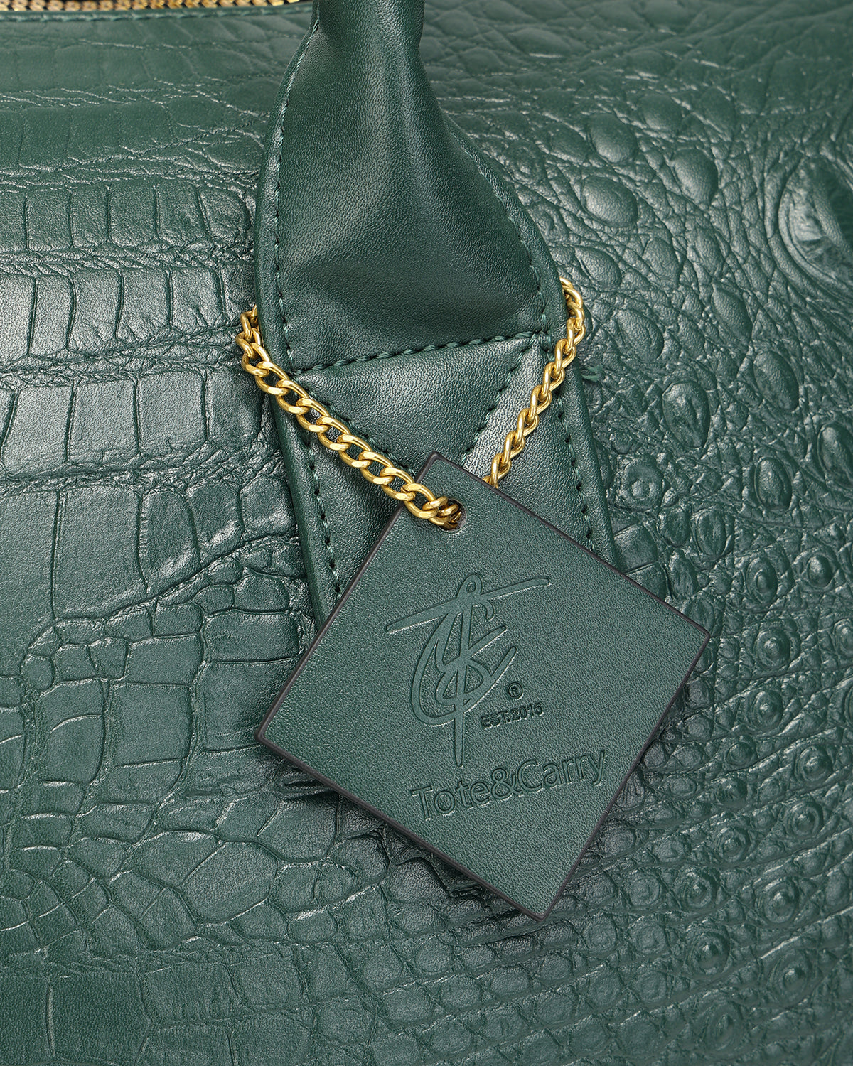 Statement Weekender Duffle Bag in Emerald Green