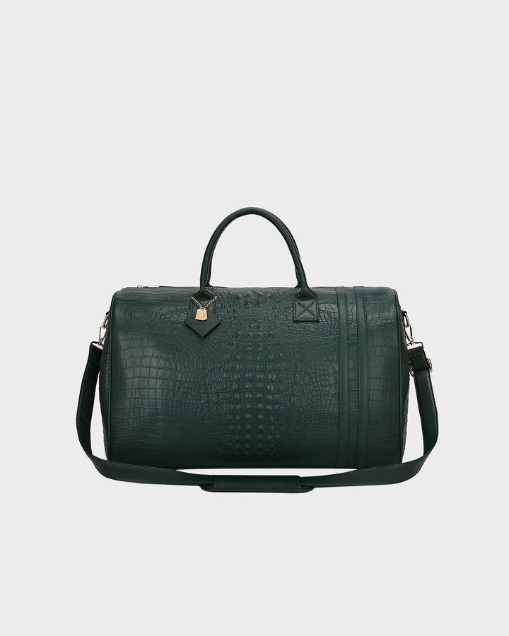 Statement Weekender Duffle Bag in Emerald Green