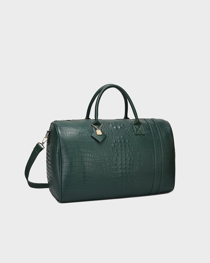 Statement Weekender Duffle Bag in Emerald Green