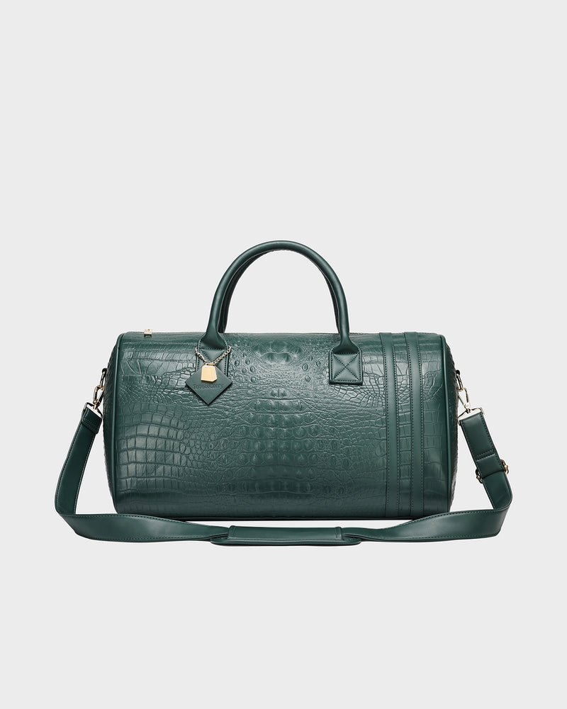 Statement Weekender Duffle Bag in Emerald Green