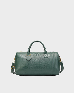 Statement Weekender Duffle Bag in Emerald Green