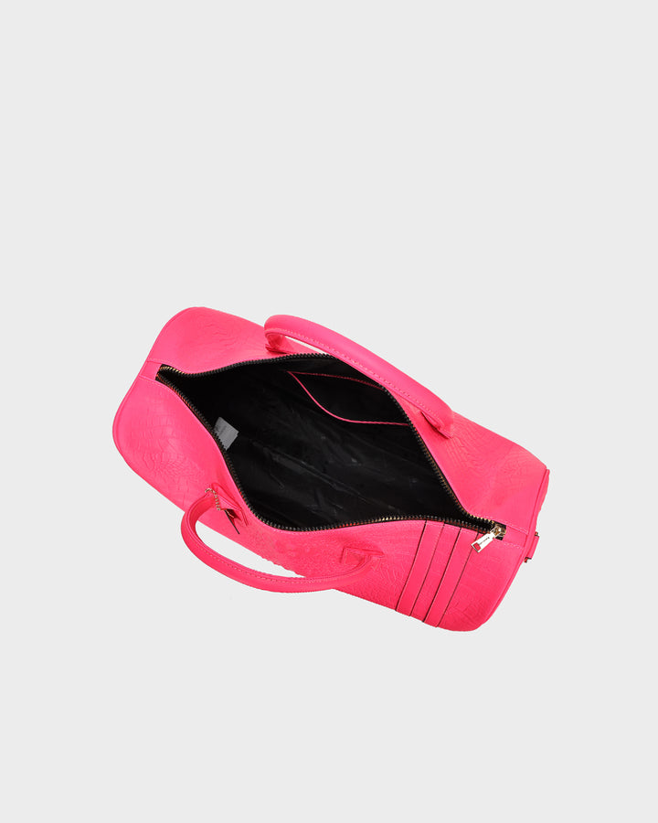 Statement Weekender Duffle Bag in Neon Pink