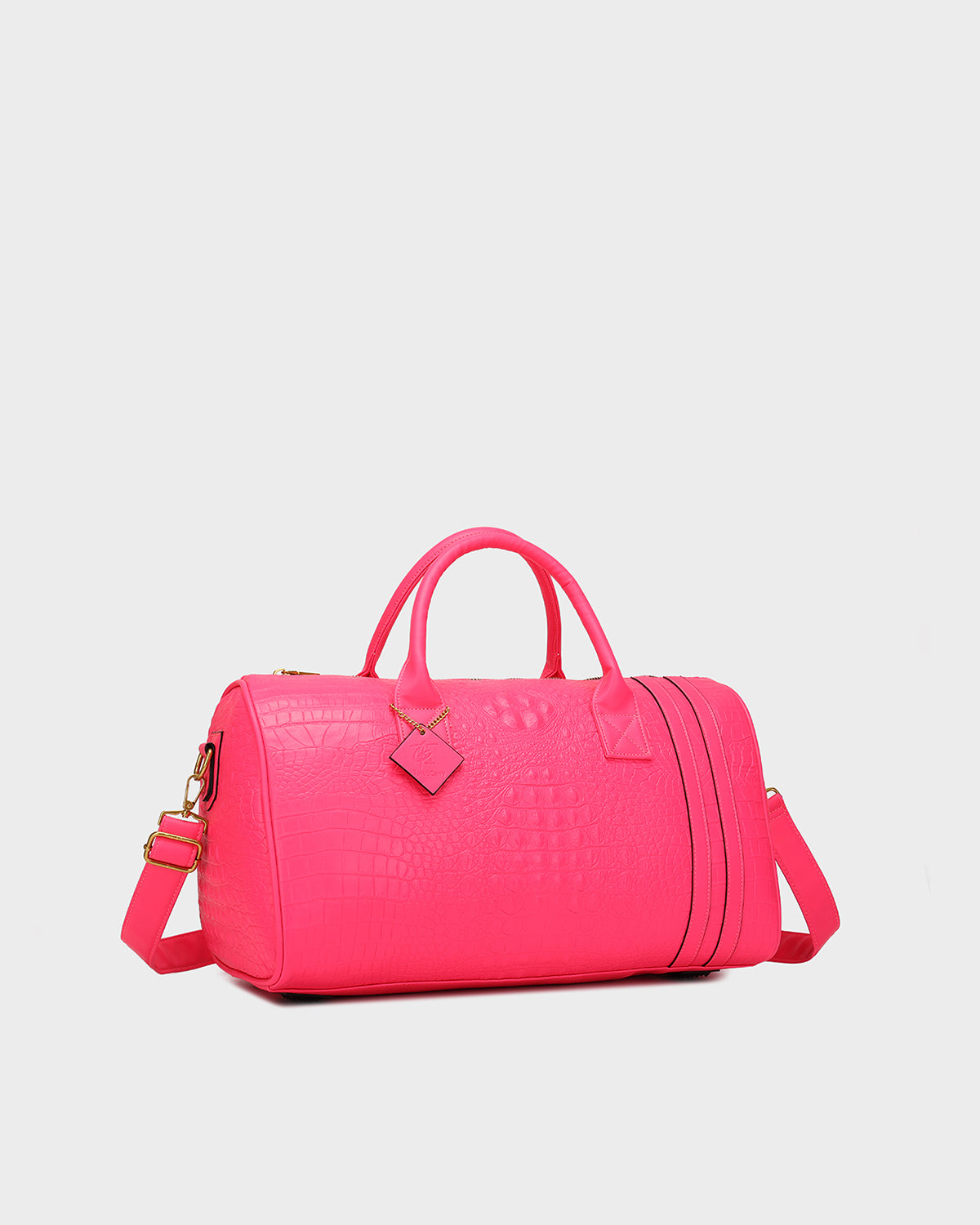 Statement Weekender Duffle Bag in Neon Pink