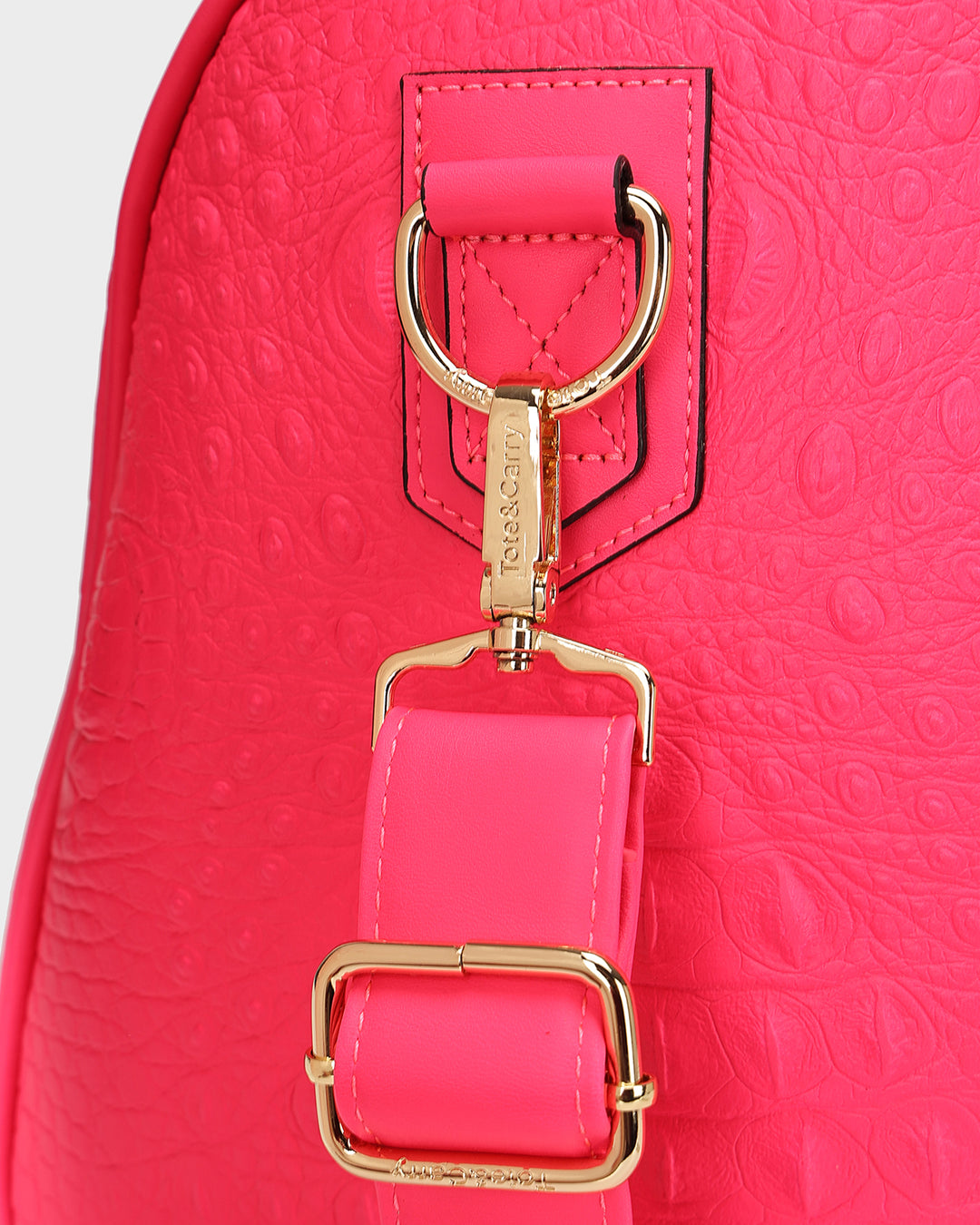 Statement Weekender Duffle Bag in Neon Pink