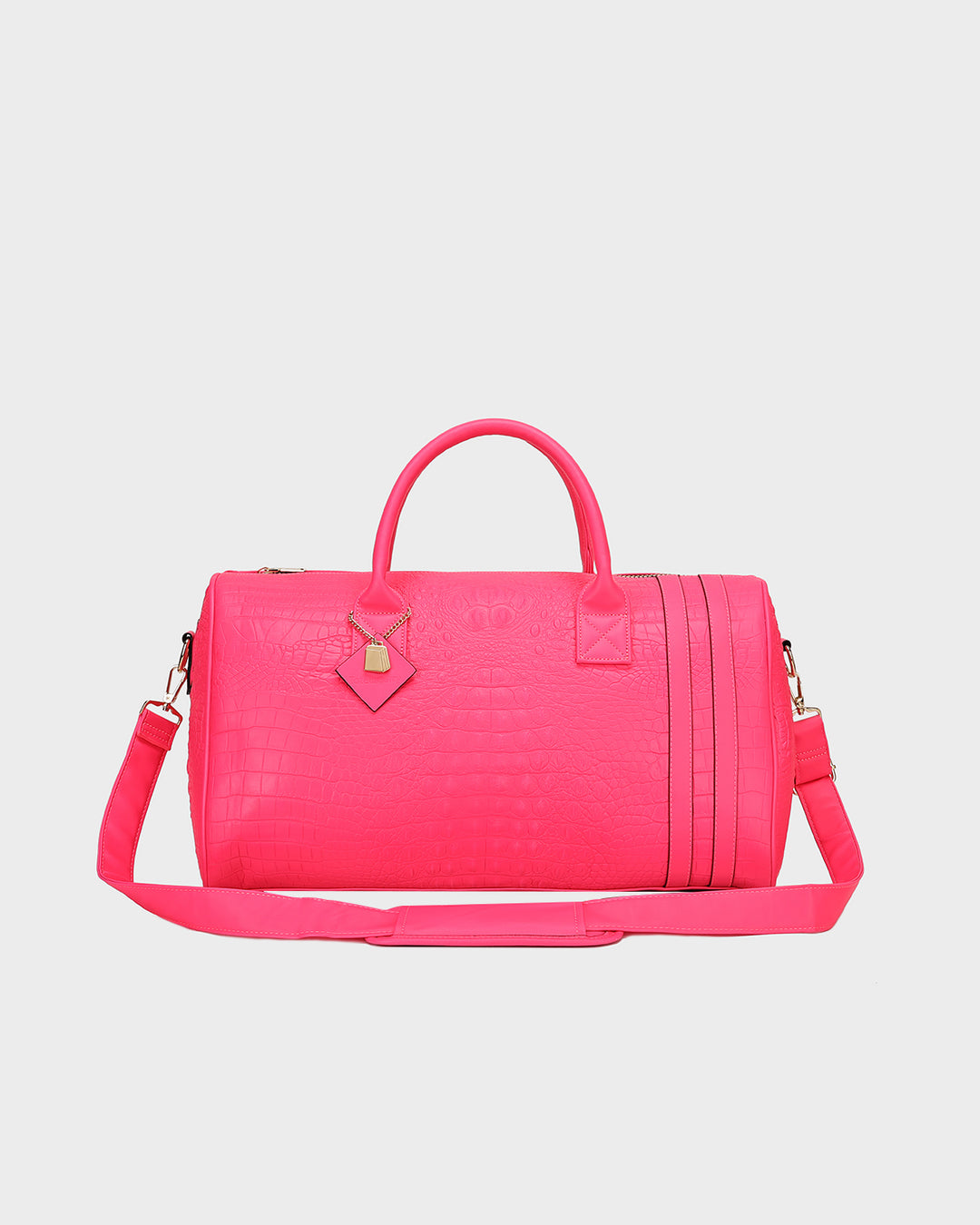 Statement Weekender Travel Set in Neon Pink