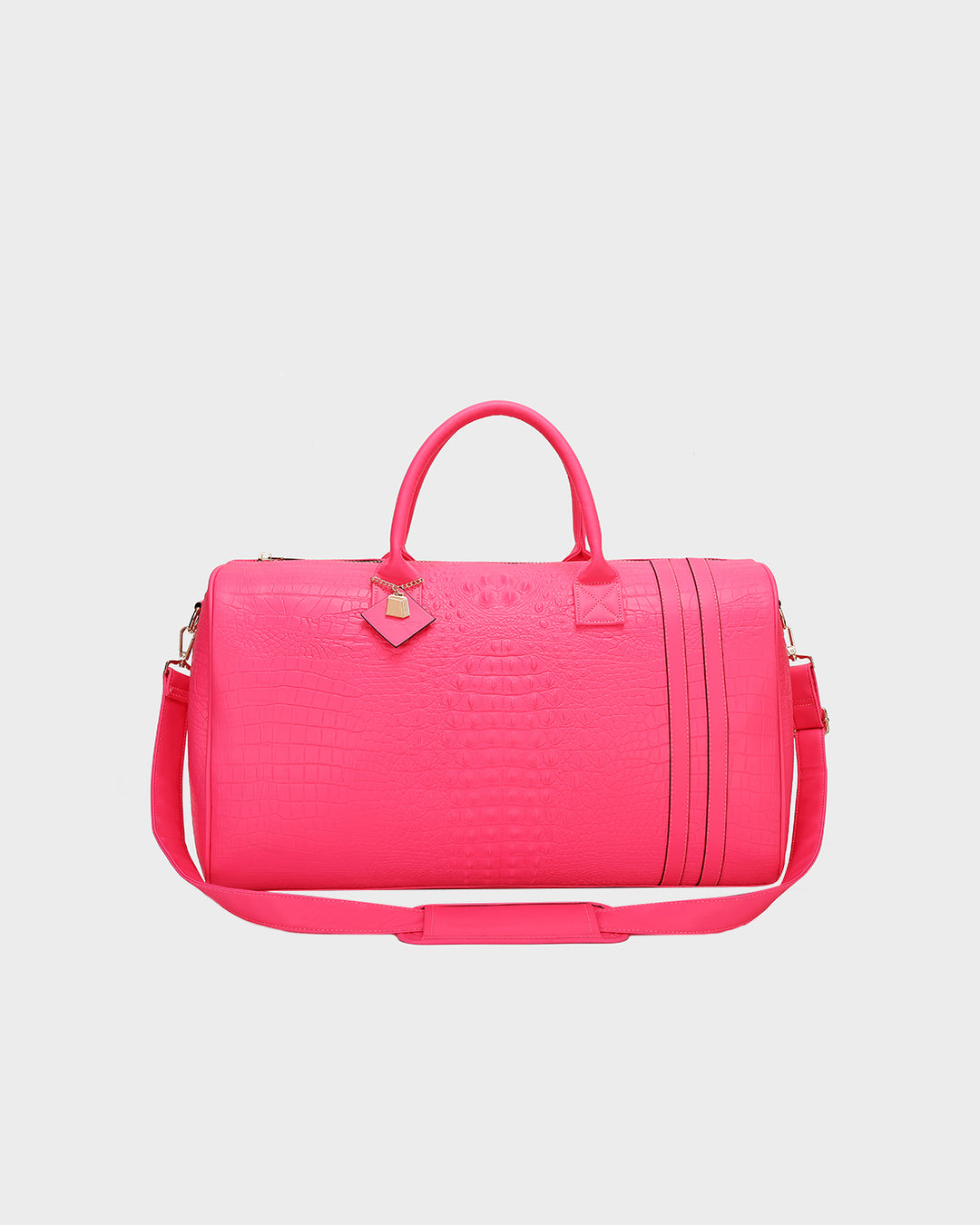 Statement Weekender Duffle Bag in Neon Pink