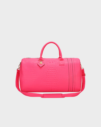 Statement Weekender Duffle Bag in Neon Pink