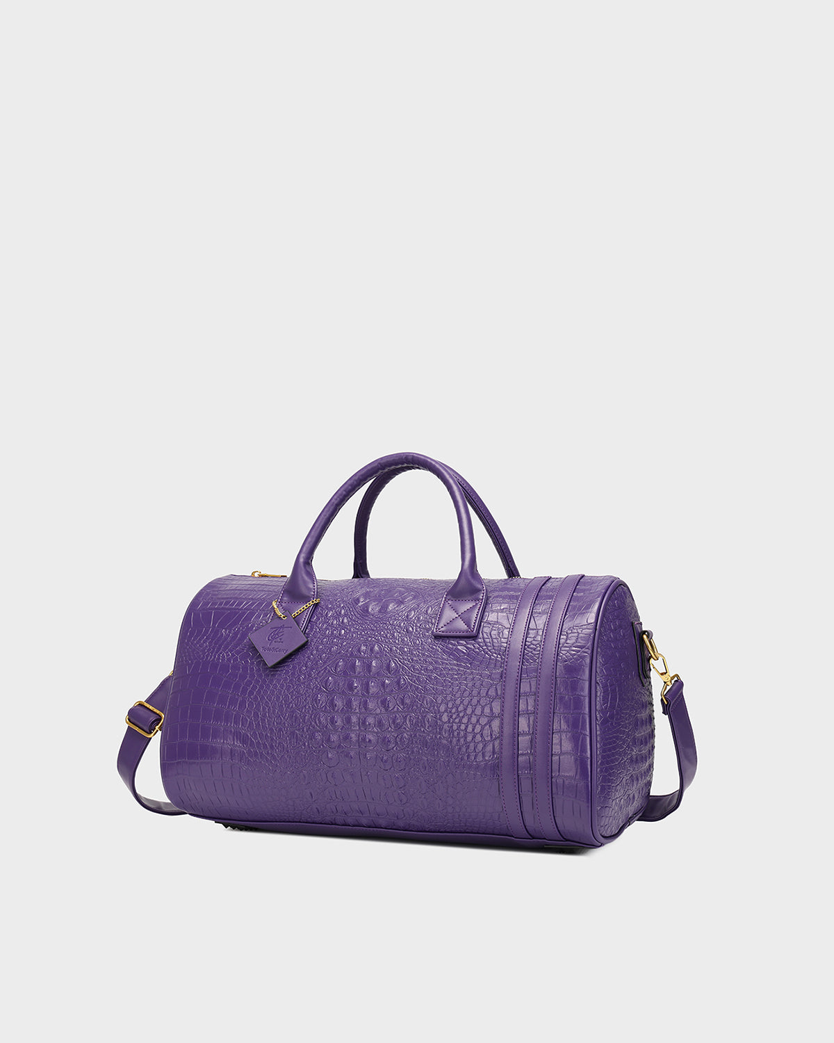 Statement Weekender Duffle Bag in Purple