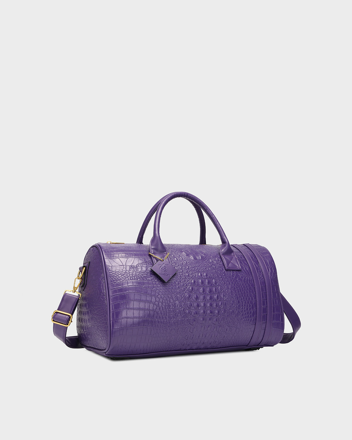 Statement Weekender Duffle Bag in Purple
