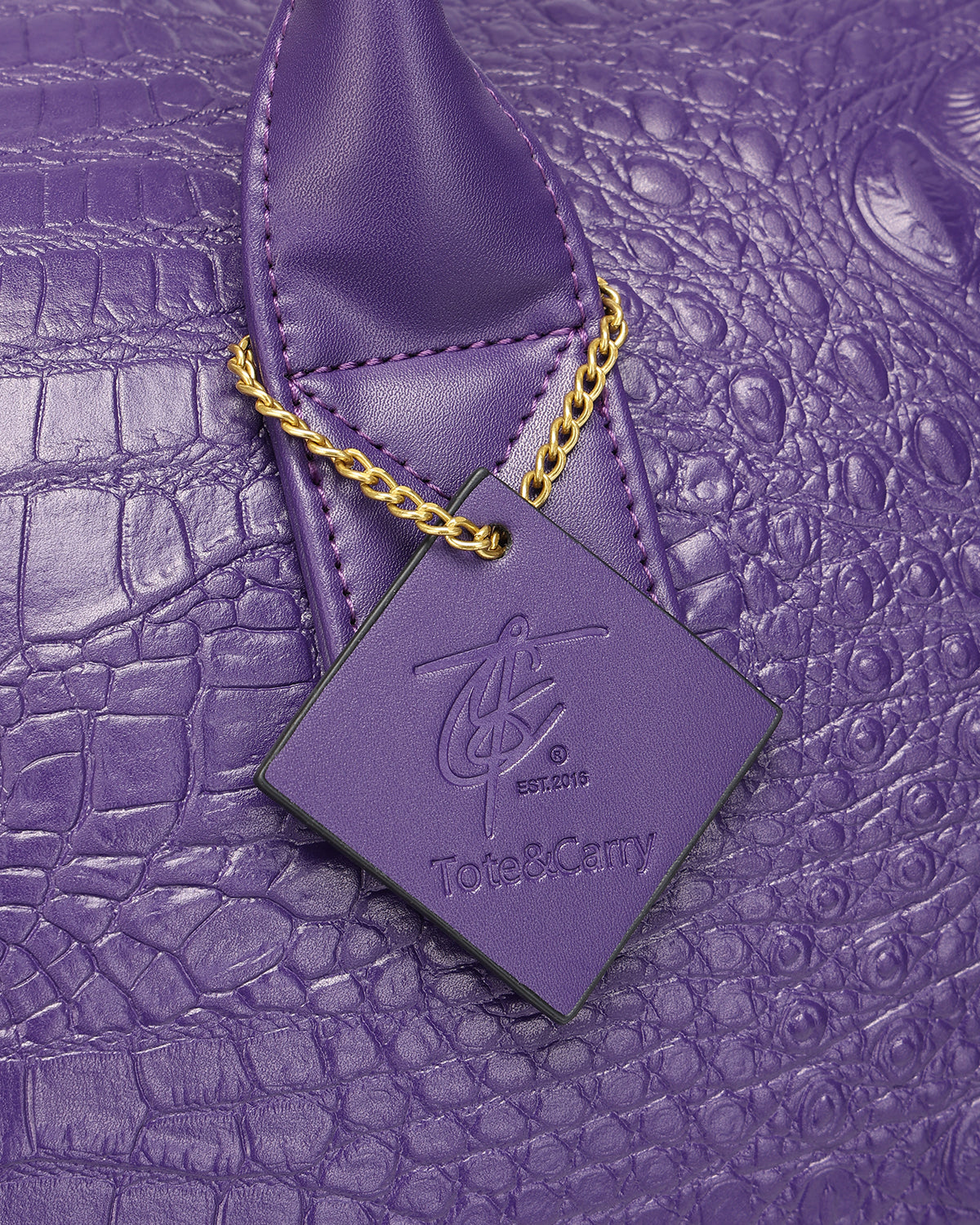 Statement Weekender Duffle Bag in Purple