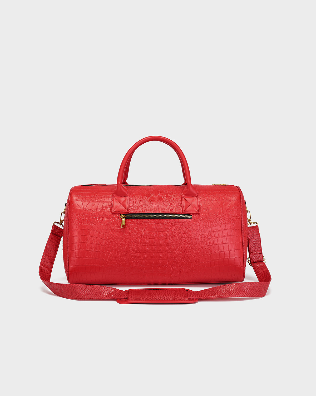 Statement Weekender Duffle Bag in Red