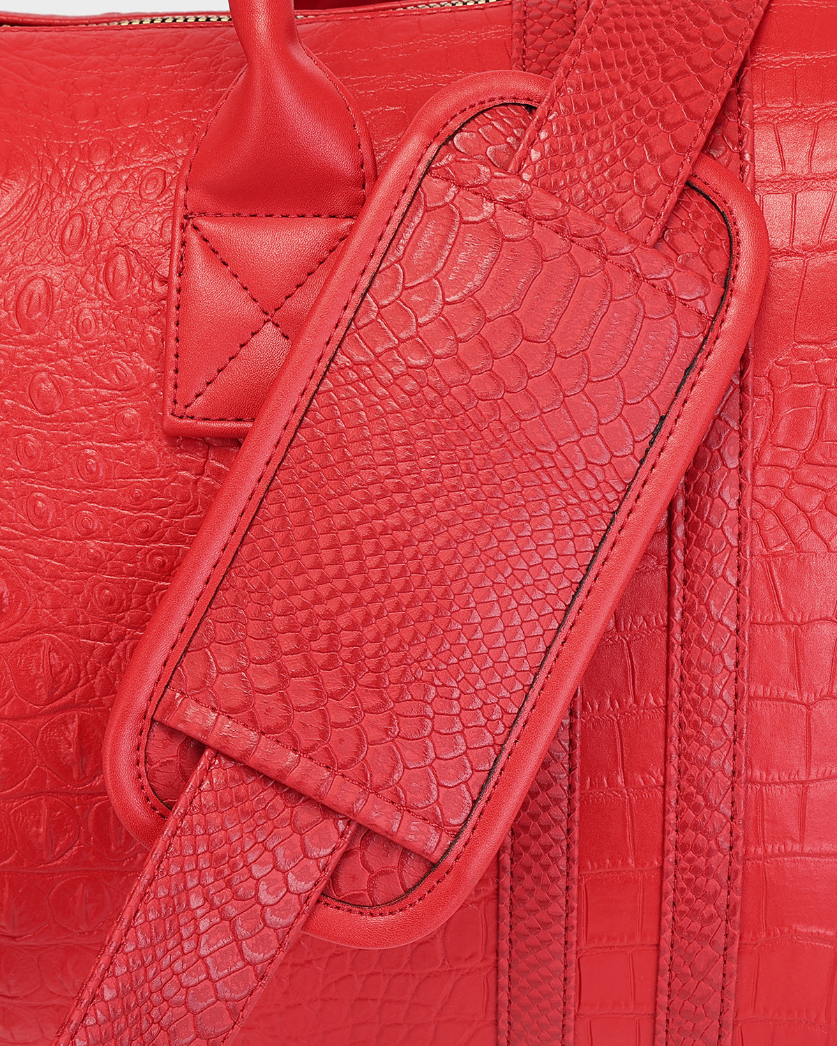 Statement Weekender Duffle Bag in Red