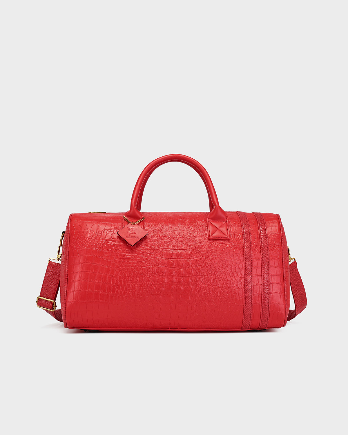 Statement Weekender Duffle Bag in Red