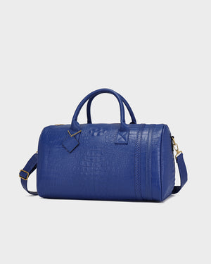Statement Weekender Duffle Bag in Royal Blue