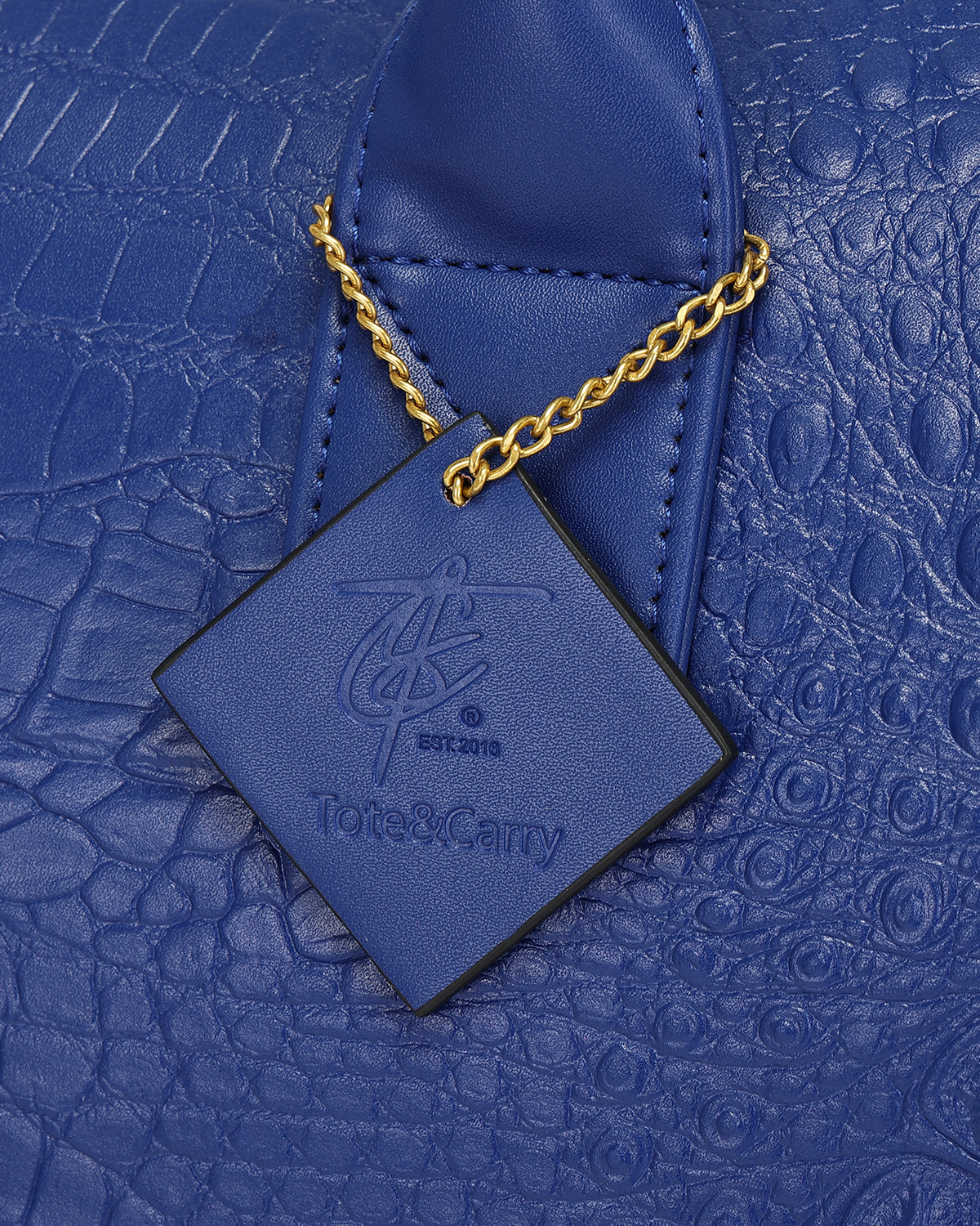 Statement Weekender Duffle Bag in Royal Blue