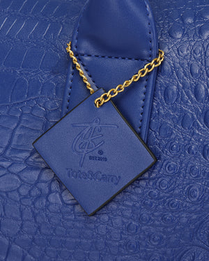 Statement Weekender Duffle Bag in Royal Blue